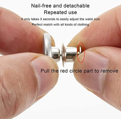 4/ 8pcs Adjustable Detachable Jeans Pin Buttons Nail Sewing-free