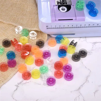 10/50Pcs Transparent multi color Sewing Machine Spools Home Plastic Empty Spool Bobbins Sewing Tool Accessories Universal Bobbin