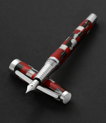 Urbanite II Acrylic & Brass Fountain Pen (Fine Nib) - Trek Red