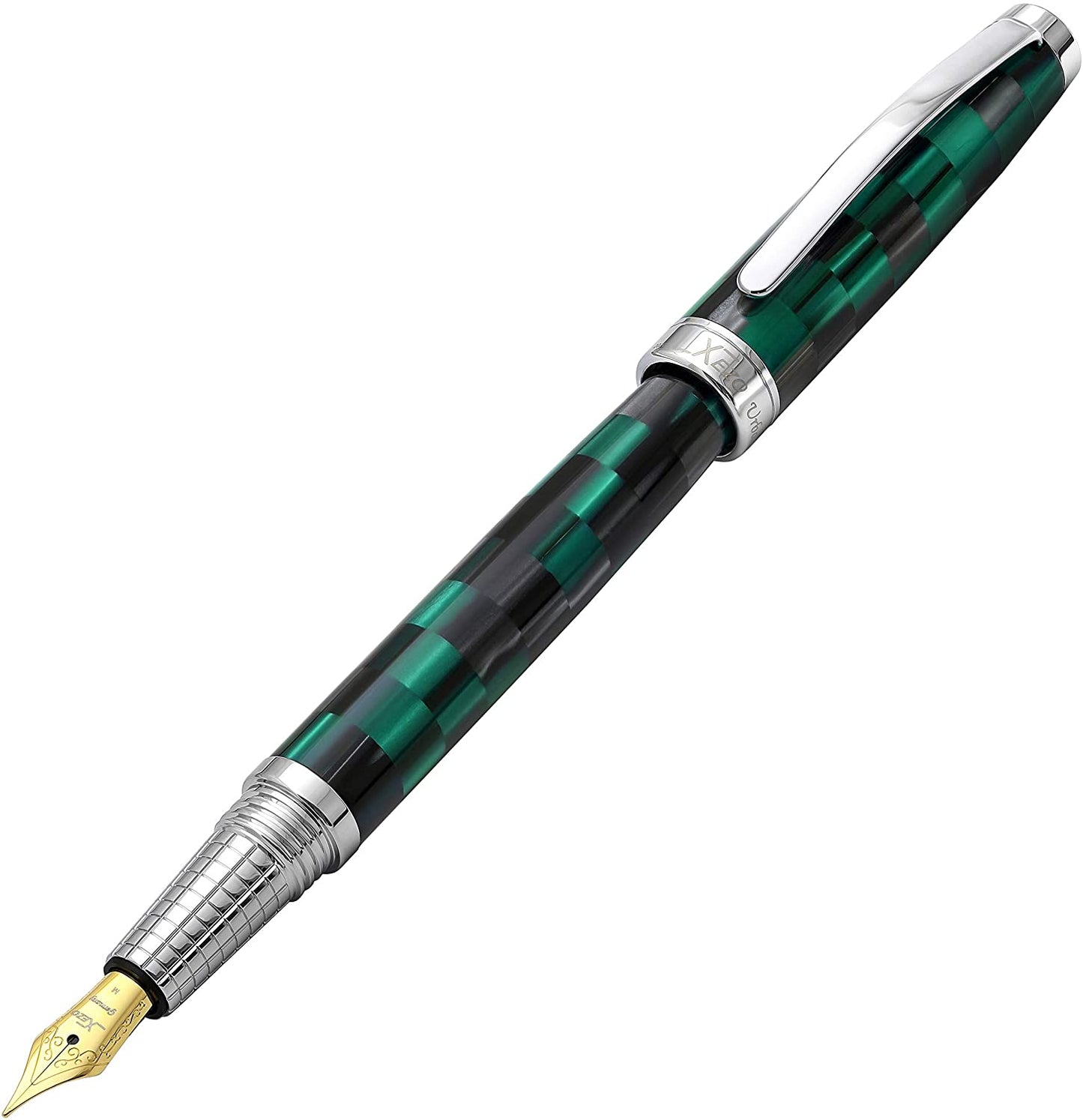 Urbanite II Acrylic & Brass Fountain Pen (Medium Nib) - Ocean Teal