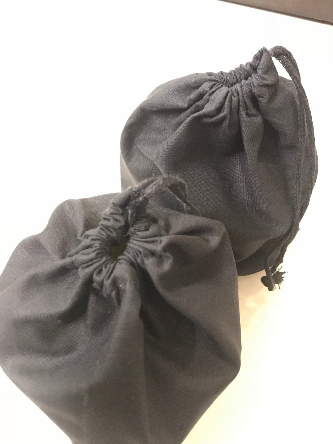 5x7 Inches Reusable Eco-Friendly Cotton Single Drawstring Bags Black Color